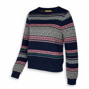 Prince & Fox Navy and Pink Patterned Sweater